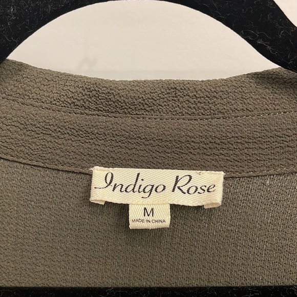 Dark green Indigo Rose Medium button up dress with slip - Picture 2 of 5